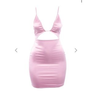 Satin light pink dress 💕